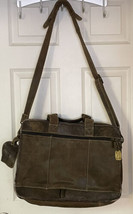 Authentic Vtg Claire Chase Distressed Leather  Briefcase Saddle Messenger Bag - £31.46 GBP