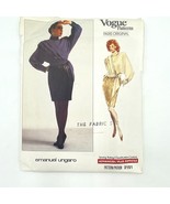Vogue 2151 Sewing Pattern Emanuel Ungaro size 8 Wrap Top Draped Skirt 19... - £7.27 GBP