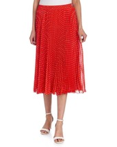 NEW V CRISTINA RED WHITE DOTS PLEATED MIDI SKIRT SIZE M SIZE L $149 - £33.03 GBP+