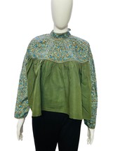 Ulla Johnson Womens Calan Handmade Embroidered Sequin Lace Blouse Tunic Top M 4 - £314.19 GBP