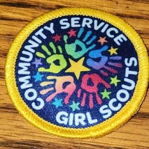 Vintage  Round Girl Scouts Community Service 2 Inch Patch Unused - $3.99