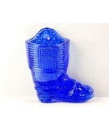 Transparent Glass Wall Pocket Match Holder, w/Striker, Royal Blue Boot S... - $14.65