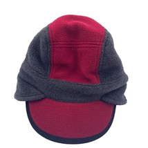 Gap Kids Fleece Winter Hat Beanie Gray Red Brim Size Youth Large XL - £11.89 GBP