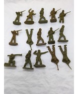 Lot Of (15) Vintage 1960s Unbranded Green Army Men Toy Figures 1.5&quot; - 2&quot; - $36.66 CAD