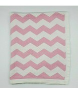 Baby Girl Knit Blanket Pink White Chevron Cotton Security B20 - $570.99 MXN