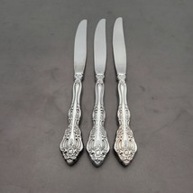 Vintage Oneida Michelangelo Set 3 Cube Dinner Knife Heirloom Stainless Flatware - £21.69 GBP