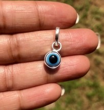 2 Pc X 925 Silver Evil Eye Protection Pendant, Amulet Nazariya, Round Jewelry - $19.55