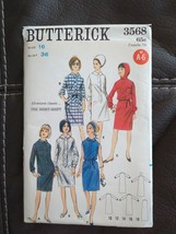 Misses One Piece Dress Tab Front Sleeves Size 16 Butterick 3568 Pattern ... - $28.49