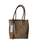 Emperia Tote Shoulder Bag Purse Brown Vegan Faux Leather Zipper with Tags - £35.79 GBP