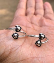2 pièces bagues d&#39;orteils en argent sterling 925 réglables, oxydées, bag... - $22.16