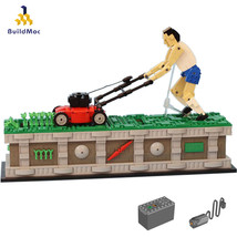 Sculpture Lawn Mower Man Power Model Building Blocks Set Creator MOC Bricks Toys - £116.76 GBP