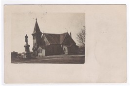 Church Soldier Monument Milbank SD 1908 RPPC postcard - $6.93