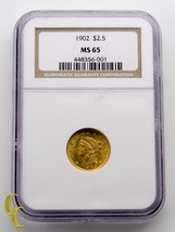 1902 Gold $2.50 Quarter Eagle Liberty Head Coin Graded by NGC MS-65 - £1,246.39 GBP