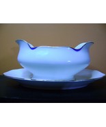 Richard Ginori - old Porcelain Sauce boat - white and cobalt blue - £62.43 GBP