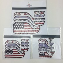 Vineyard Vines Set 12 Whale Stickers Target 3 Pack Vinyl Patriotic Flags - $24.99