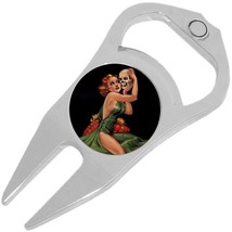 Vintage Pin Up Girl Weird Tales Golf Ball Marker Divot Repair Tool Bottle Opener - £9.20 GBP