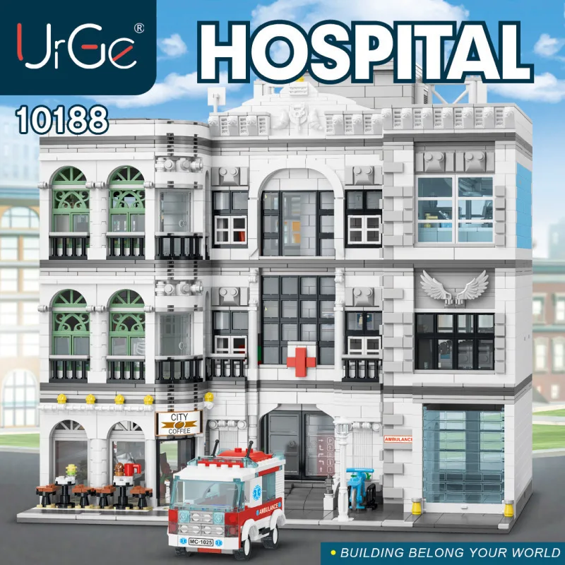 UrGe 10188 Hospital Model Modular Building Creative City Street View  Series - £278.29 GBP