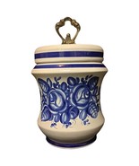 Antique Blue Floral Faience Funeral Urn - Macabo Design, 20th Century - ... - $522.64 CAD