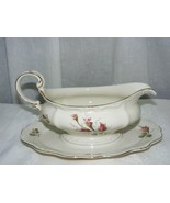 Vintage Moss Rose Pompadour China by Rosenthal Gravy Boat w Attached Plate - $1,111.44 MXN
