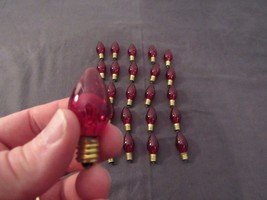 25 VTG Christmas Twinkle Light Bulbs - C 7 1/2 - RED - Indoor NOS - £8.00 GBP