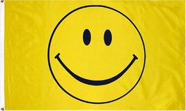 Yellow Smiley Face 4&#39;x6&#39; Polyester Flag - £11.89 GBP