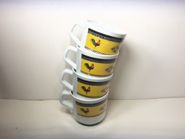 MELAMINE WARE GOURMET DESIGN ROOSTER, SET OF 4 CUPS  NEW OLD STOCK - £19.69 GBP