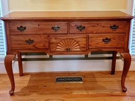 Thomasville Furniture Solid Oak Lowboy Five Drawer Buffet Server - 36&quot;x5... - $495.00