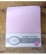 Luvable Friends Baby Girl Fitted Portable Crib Sheet PINK - Fits 24&#39;&#39; x ... - £11.76 GBP