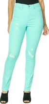 DG2 Diane Gilman Seafoam Green Destructed Denim Jeans Size 8P NWT - £35.88 GBP