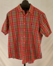 Ralph Lauren Classic Red Green &amp; White Plaid Button down Shirt Mens Size... - $24.74
