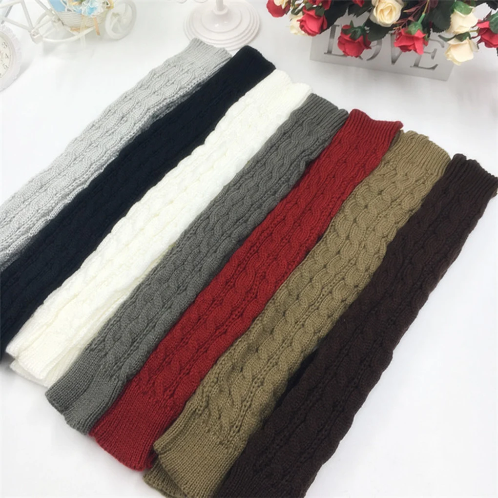 Winter autumn wrist arm hand arm warmers knitted fingerless gloves long sleeve soft ela thumb200