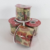 4 Christmas Crafting Ribbon Bowtique Wire Edge 2.5 x 3 Yards Each Fruit ... - $9.75