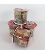 4 Christmas Crafting Ribbon Bowtique Wire Edge 2.5 x 3 Yards Each Fruit ... - £7.66 GBP
