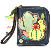 Chala Handbags Faux Leather Cactus Cacti  Zip Around Wristlet Wallet - £29.95 GBP