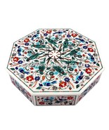 7&quot;x7&quot;x2&quot; Marble Jewelry Box for Women Parrot Bird Inlay Multi Design Gif... - £524.05 GBP