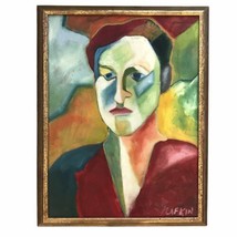 Marsha Plafkin Painting Of Man Portrait Abstract Art Original 27 X 21&quot; - £363.19 GBP