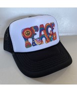 Peace Hat Good Vibes Trucker Hat snapback Black Party Hat Beach Cap unworn - $15.01