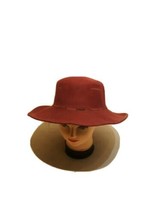 Women Large Felt Trilby Fedora Jazz Wide Brim Maroon  Winter Warm Hat Ca Vintage - £7.60 GBP
