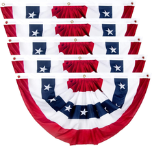 2x4 Ft American Pleated Fan Flag, American Flag Bunting Patriotic - £34.24 GBP
