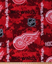 Fleece Detroit Red Wings Digital Camo NHL Hockey Sports Fabric Print BTY A605.33 - $14.97