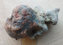 Natural IRON part + Dark stone ? with Rust &amp; hole of Israel Strange form... - £2.72 GBP