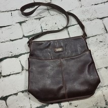 Vintage Candies Purse Brown Leather Crossbody Hand Bag Boho Flawed  - £19.54 GBP