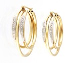 Women&#39;s Earrings 14kt Yellow and White Gold 314327 - £400.11 GBP