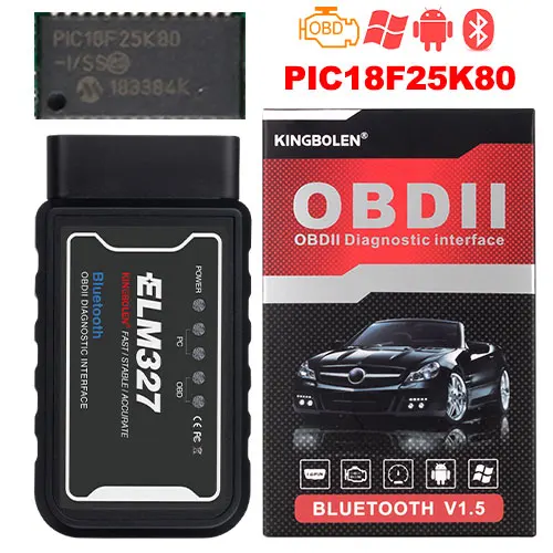 ELM327 V1.5 OBD2 Scanner PIC18F25K80 Bluetooth/wifi ELM327 Car Diagnostic Tool f - £53.60 GBP