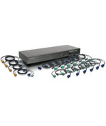 Iogear GCS1716KIT 16-PORT USB PS/2 COMBO KVM SWITCH WITH CABLES - $19,437.67 MXN