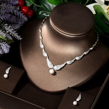 Full Micro Pave Angel Wing Necklace Earring Set Cubic Zirocnia Dubai Jew... - $52.97