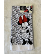 Disney Minnie Mouse 2 Pack Kitchen Towels 16x26 100% Cotton Black &amp; White - $17.35 CAD