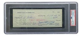 Vince Lombardi Signed Green Bay Packers 1959 Payroll Check #392 PSA/DNA - £1,534.44 GBP