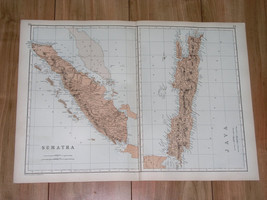 1891 Antique Map Of Java And Sumatra / Indonesia / Singapore - £23.62 GBP