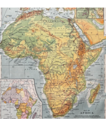 1898 Map Africa Continent Victorian History Geography Atlas Print Antiqu... - $547.38 MXN